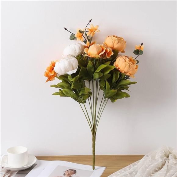 Artificial Peony Silk Flowers Fake Flowers Vintage Wedding Home Decoration Decor - Picture 5 of 5